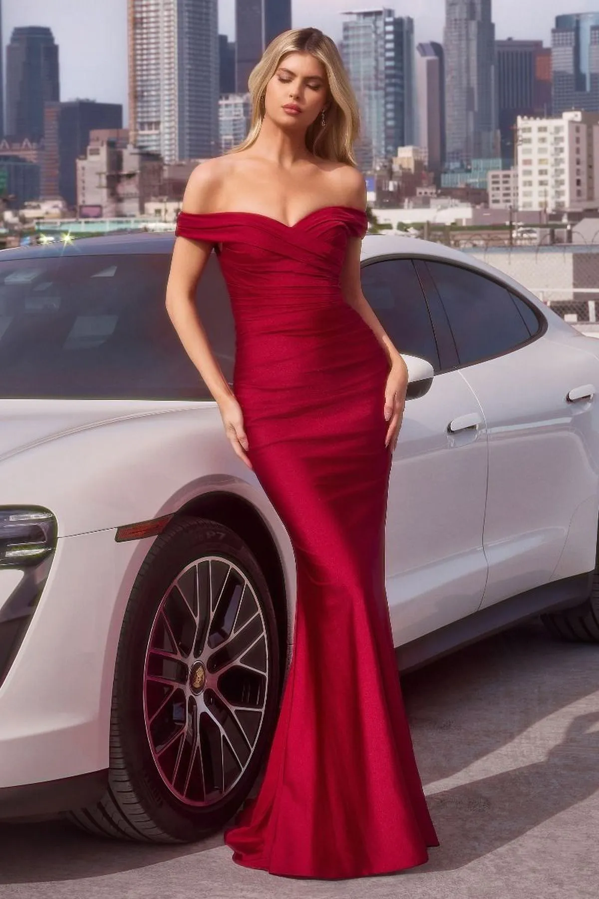 Ladivine Amoris T402 Dress Off the Shoulder Fitted Gown
