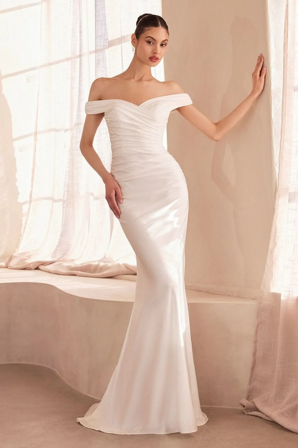 Ladivine Amoris T402 Dress Off the Shoulder Fitted Gown