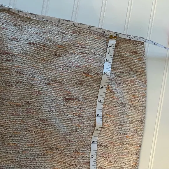 Lafayette 148 Tweed Sparkly Neutral Pink Pencil Skirt | Sz 2 | Light Academia