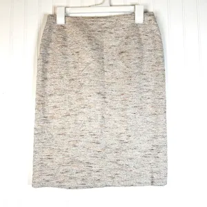 Lafayette 148 Tweed Sparkly Neutral Pink Pencil Skirt | Sz 2 | Light Academia