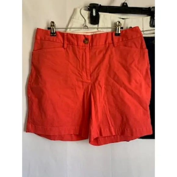 Land's End 4 Pair Bundle Size 8 Shorts Pink, White, Blue an Coral Womens