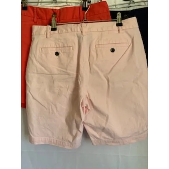 Land's End 4 Pair Bundle Size 8 Shorts Pink, White, Blue an Coral Womens