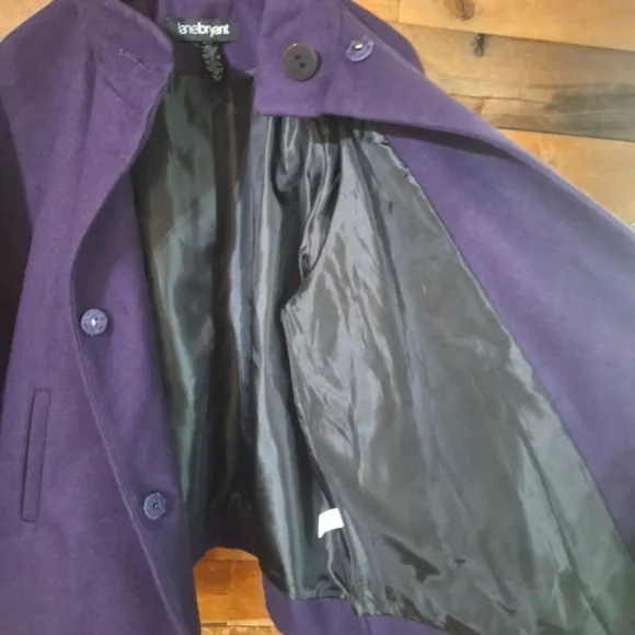 LANE BRYANT Purple Faux Wool Blend Cape Coat SZ 2X or 18/20