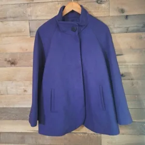 LANE BRYANT Purple Faux Wool Blend Cape Coat SZ 2X or 18/20