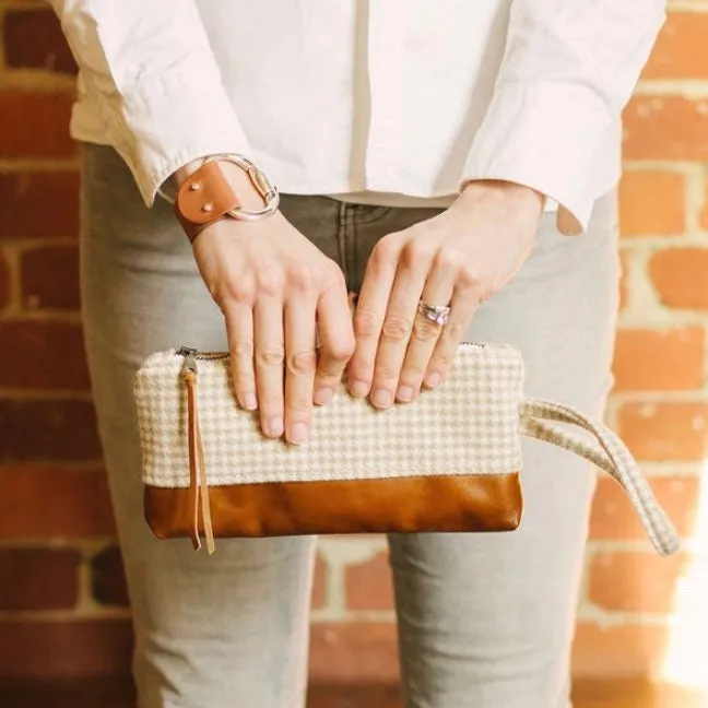 Large Silver Snaffle Bit Leather Bracelet with Brown Leather Cuff for Women