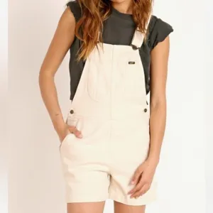 Lee Shortall overall shorts cream size 1X NWT