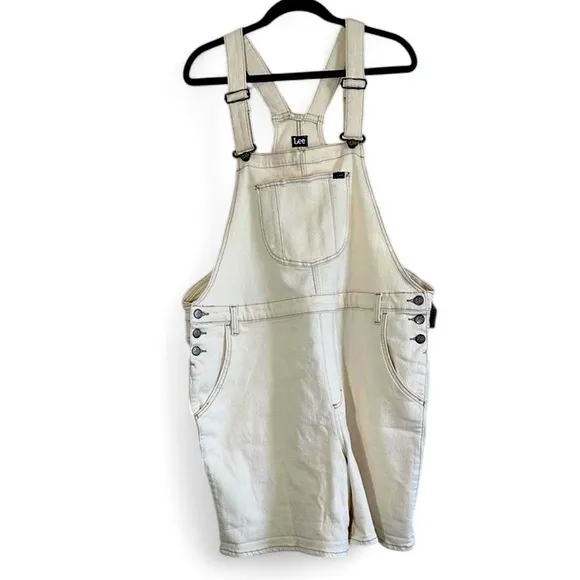 Lee Shortall overall shorts cream size 1X NWT