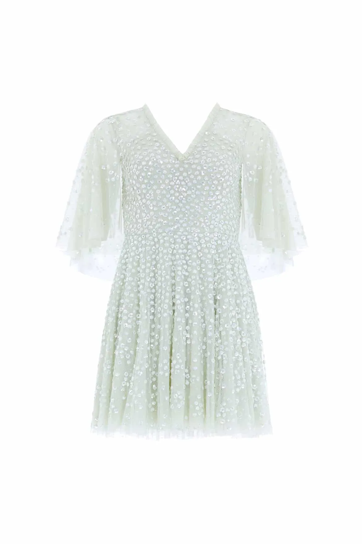 Leila Dot V-Neck Cape Mini Dress