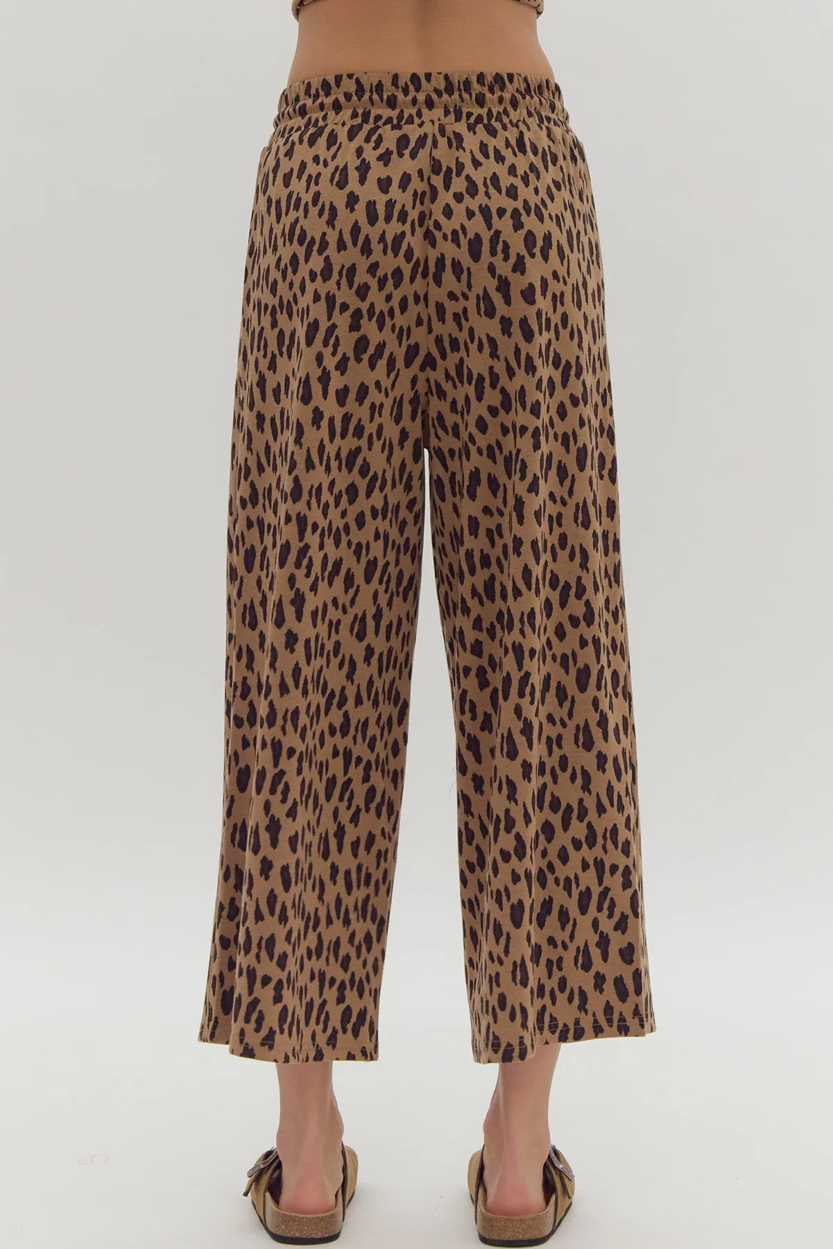 Leopard High Waisted Cropped Bottoms {Camel}