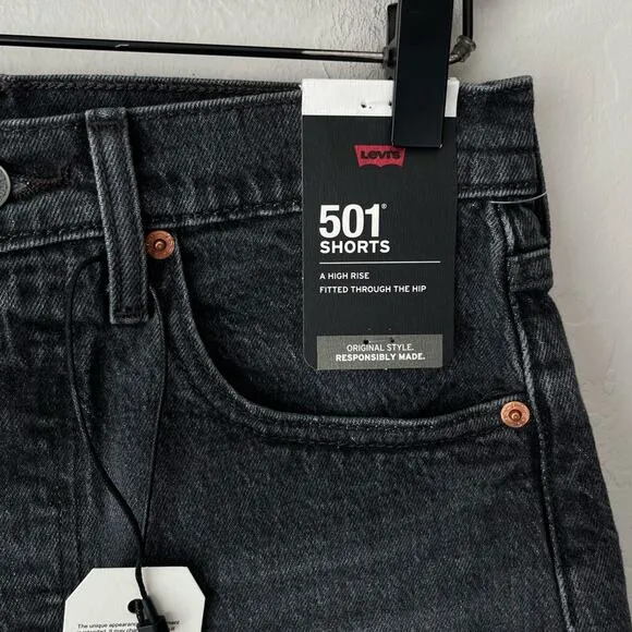 Levi’s 501 high rise jean shorts black 29 NWT