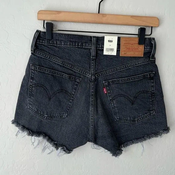 Levi’s 501 high rise premium jean shorts black 26 NWT