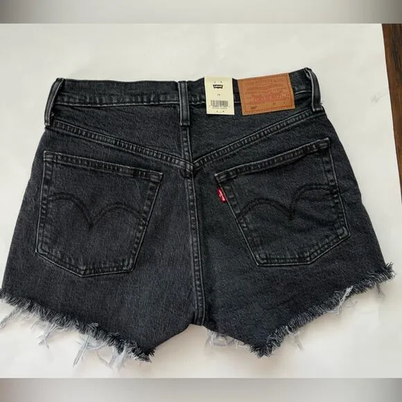 Levi’s 501 high rise premium jean shorts black 26 NWT