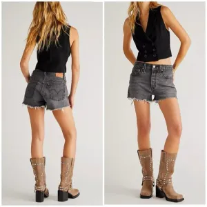 Levi’s 501 high rise premium jean shorts black 27 NWT