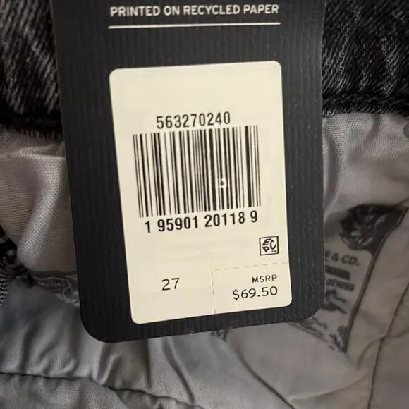 Levi’s 501 high rise premium jean shorts black 27 NWT