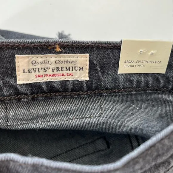 Levi’s 501 high rise premium jean shorts black 27 NWT