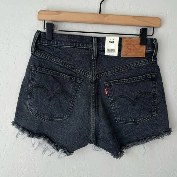 Levi’s 501 high rise premium jean shorts black 27 NWT