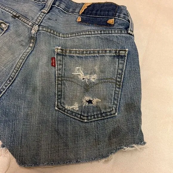 Levi's 505 Distressed Denim Cutoff Jean Shorts Size 5