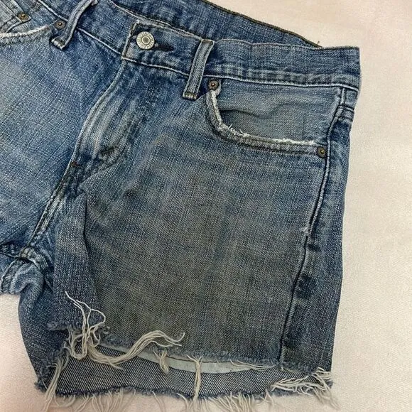 Levi's 505 Distressed Denim Cutoff Jean Shorts Size 5