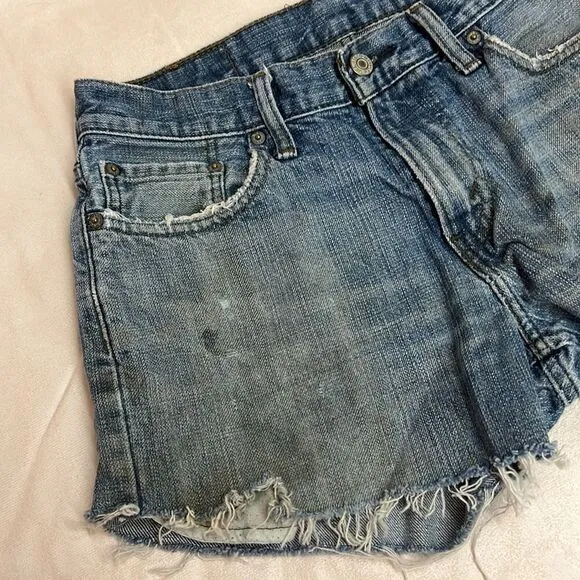 Levi's 505 Distressed Denim Cutoff Jean Shorts Size 5