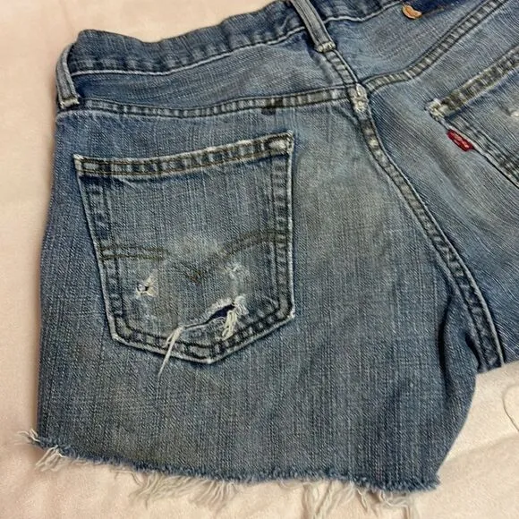 Levi's 505 Distressed Denim Cutoff Jean Shorts Size 5