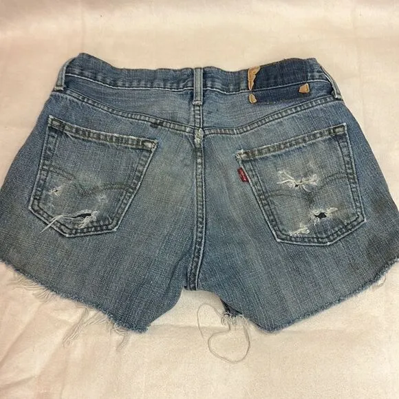 Levi's 505 Distressed Denim Cutoff Jean Shorts Size 5