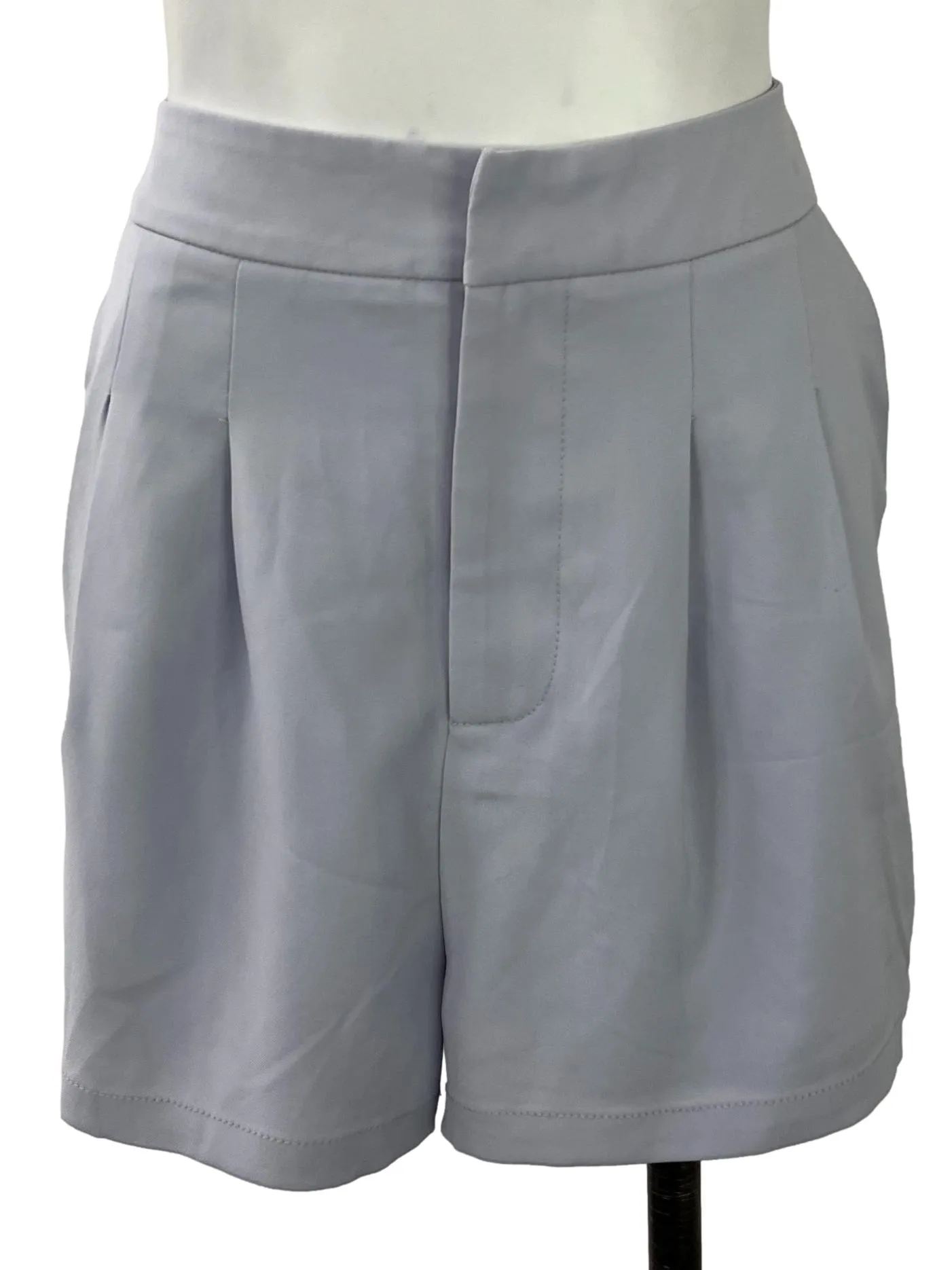 Lilac Blue Pleated Shorts