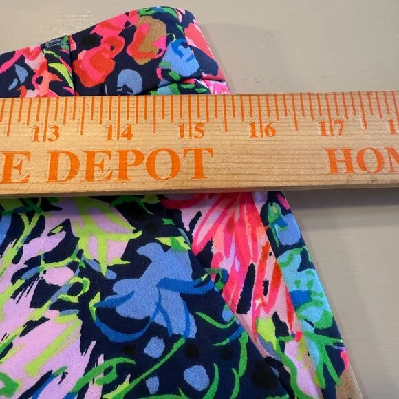 Lilly Pulitzer Green Pink Gretchen High Rise 5&quot; Shorts Beach Size 10