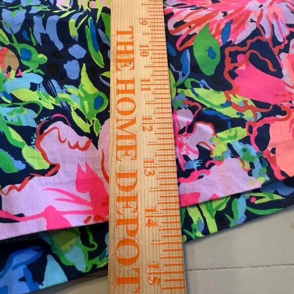 Lilly Pulitzer Green Pink Gretchen High Rise 5&quot; Shorts Beach Size 10