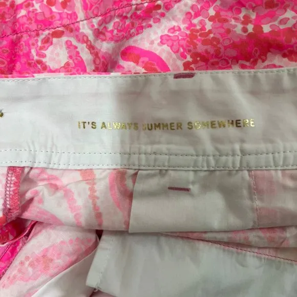 Lilly Pulitzer Hot Pink Red Swirl Pink Pout Walsh Shorts