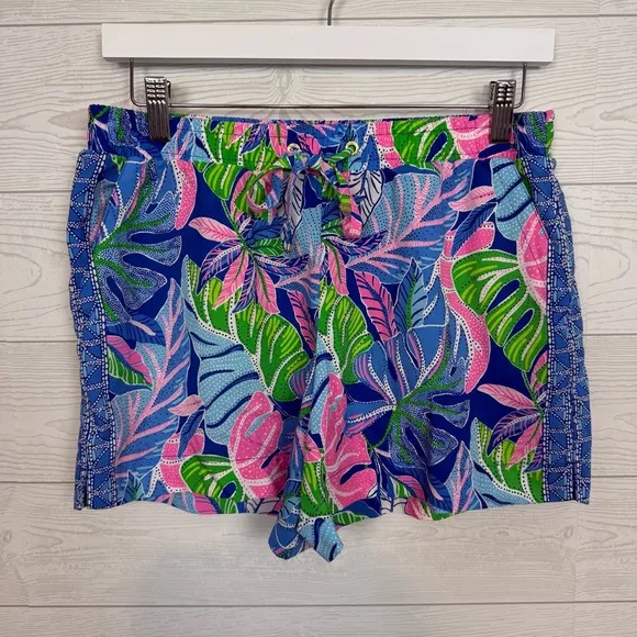 Lilly Pulitzer Katia Mid-Rise Shorts Size Small Blue Grotto Beleaf in Yourself