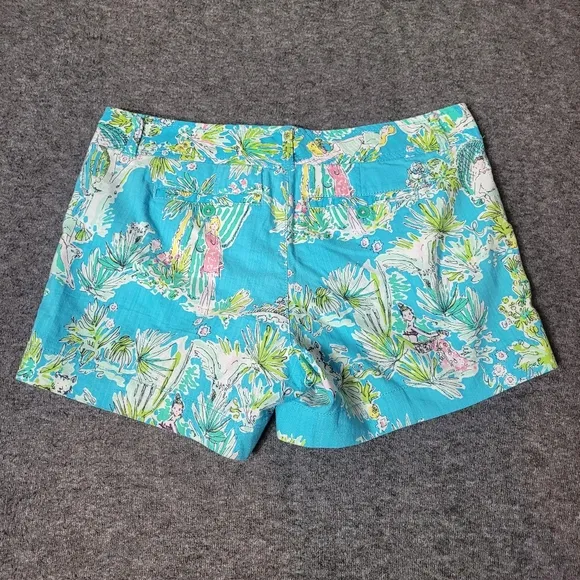 Lilly Pulitzer Originals Jungle Glam Toile Womens 10 Blue Pink Callahan Shorts
