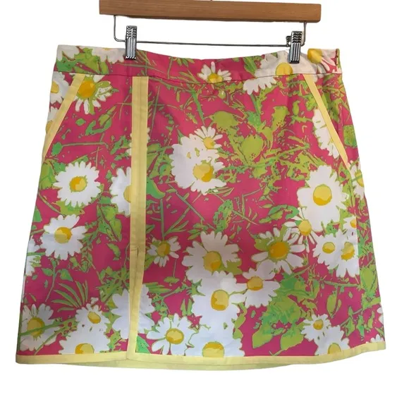 LILLY PULITZER Skort Pink/Yellow Floral Print - Size 14