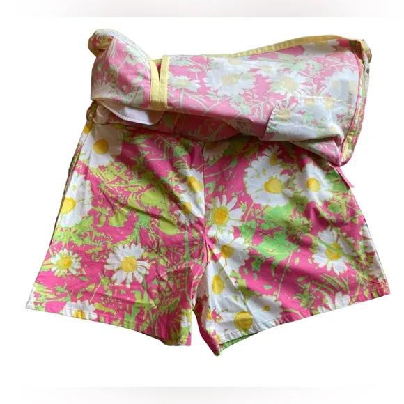 LILLY PULITZER Skort Pink/Yellow Floral Print - Size 14