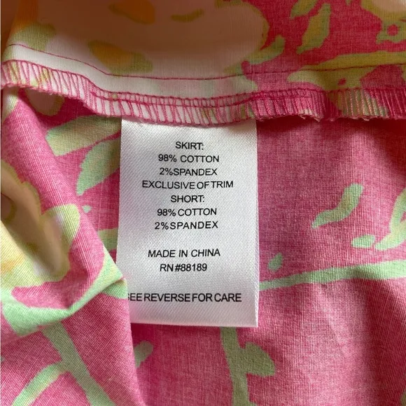 LILLY PULITZER Skort Pink/Yellow Floral Print - Size 14