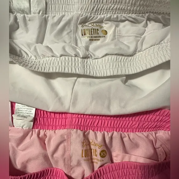 Lilly Pulitzer UPF 50 Luxletic shorts x2 (4” inseam) &amp; free white tank size XS.