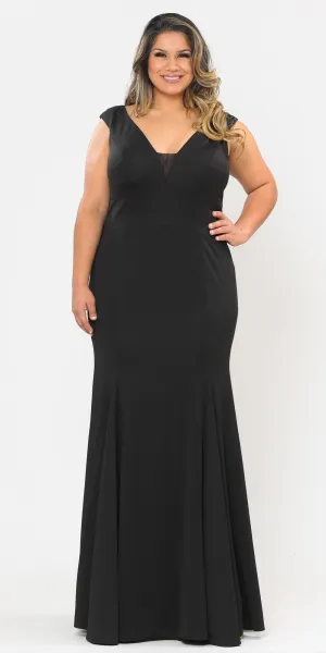 Lindas W1022 Floor Length Plus Size Jersey Spandex Dress