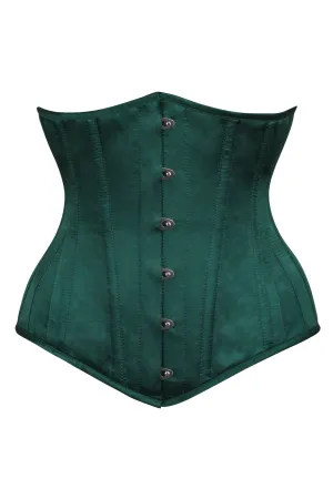Long Dark Green Underbust Waist Taming Corset