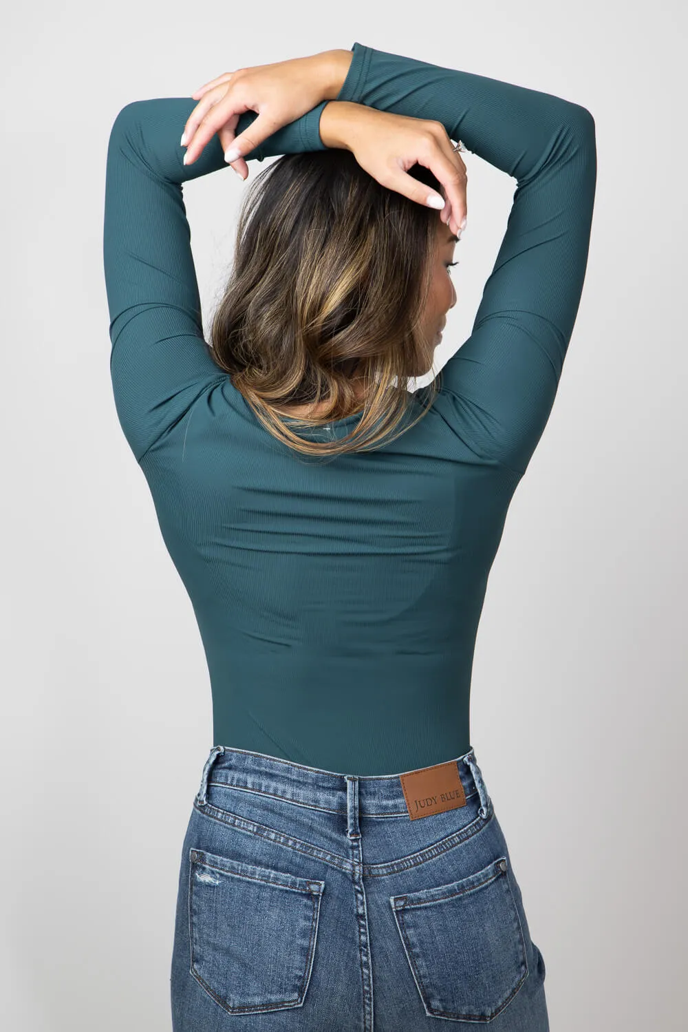 Long Sleeve Bodysuit for Women in Dark Green | UT3067-DARKGREEN