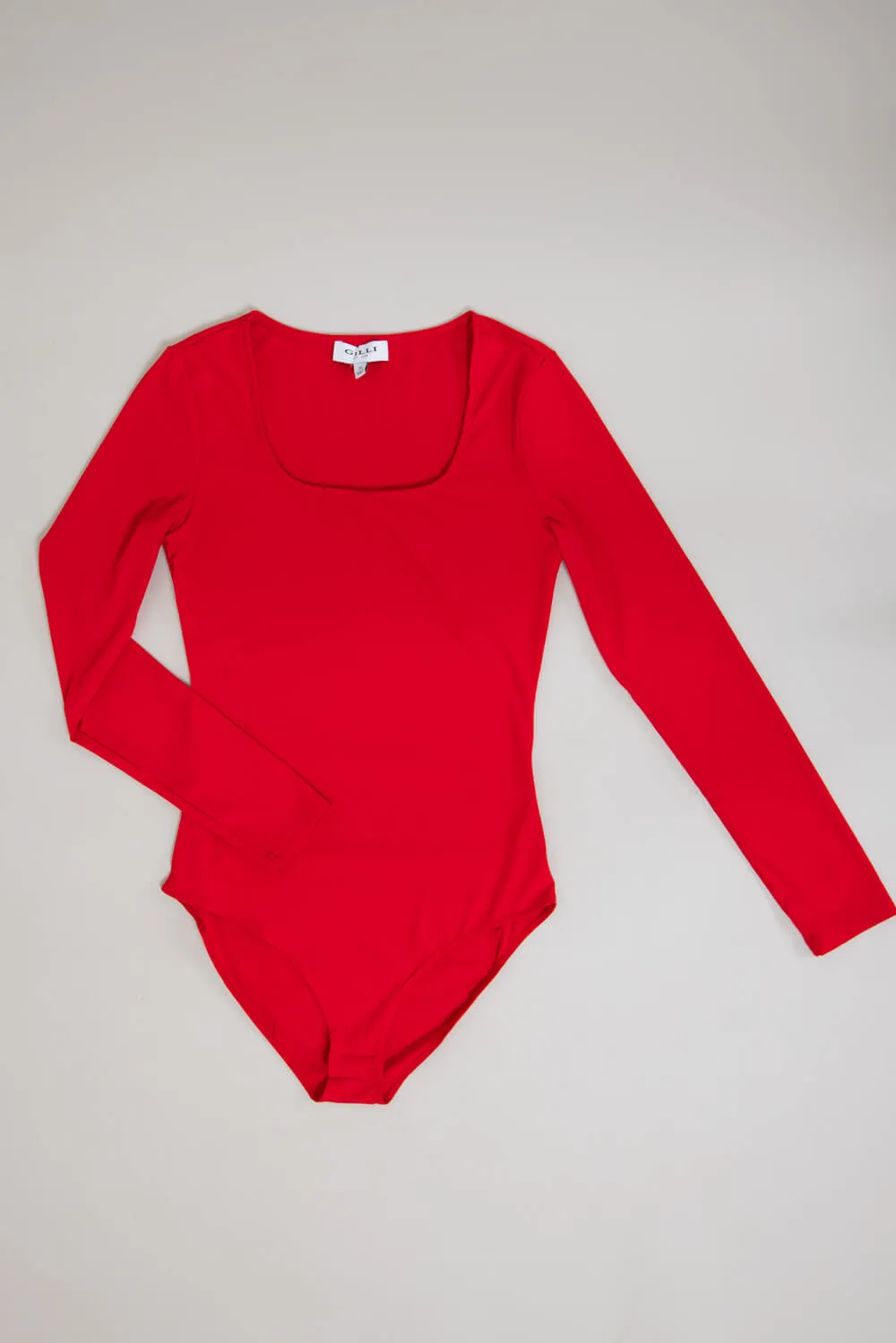 Long Sleeve Bodysuit for Women in Red | UT3067-RED