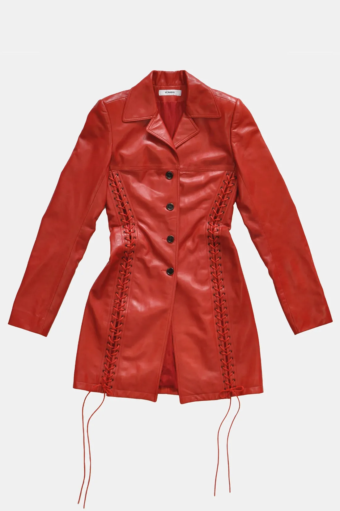 Longline Corset Jacket in Red