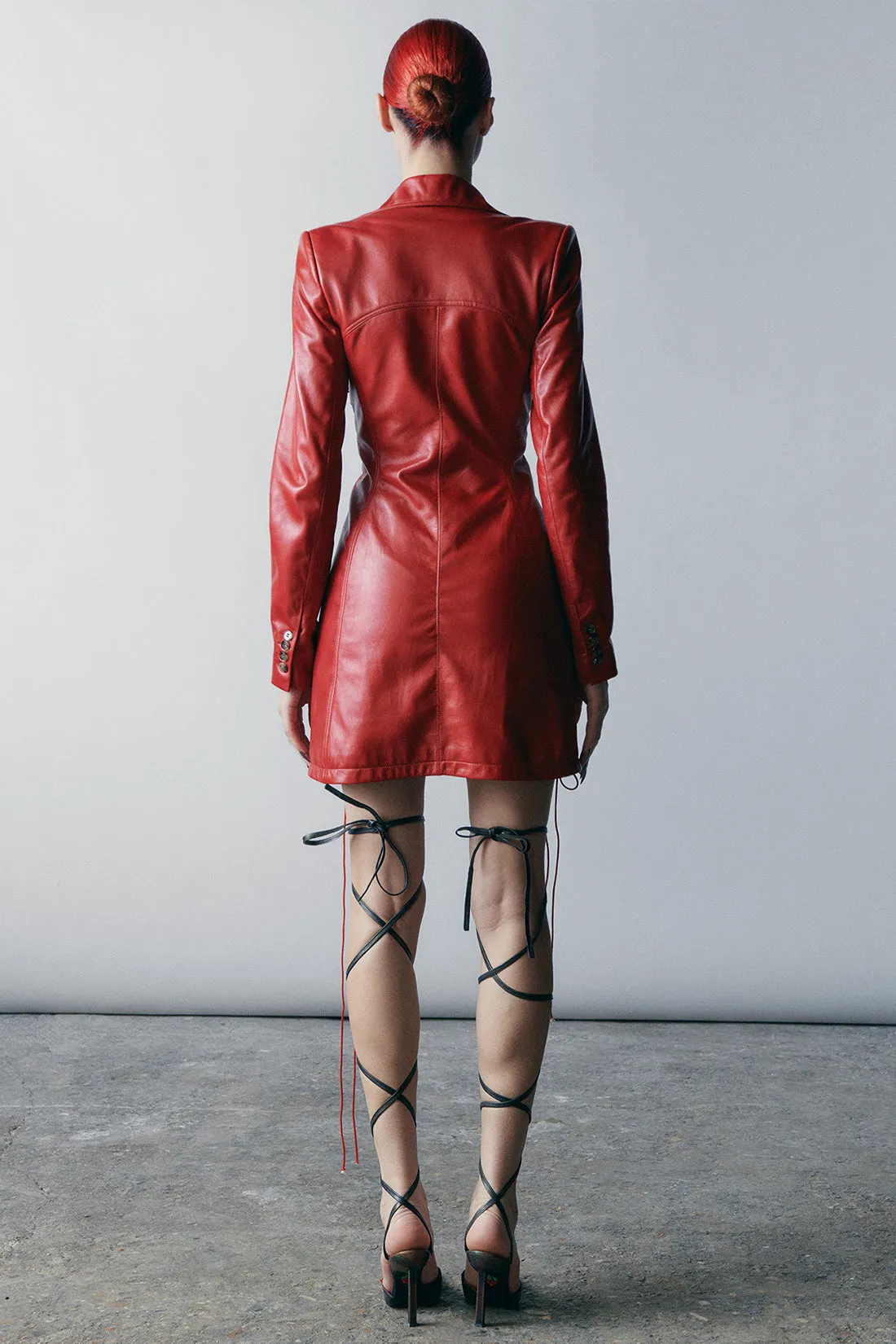 Longline Corset Jacket in Red