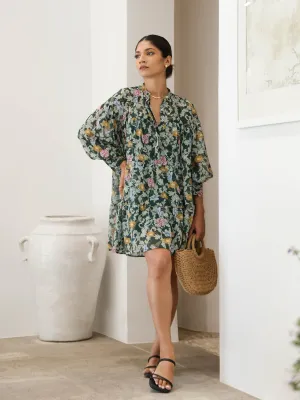 Loose Fitted Printed Mini Dress