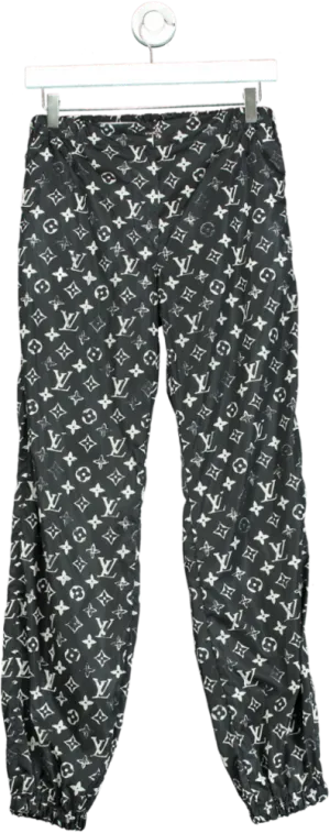 Louis Vuitton Black Monogram Logo Track Pants FR 34 UK 6