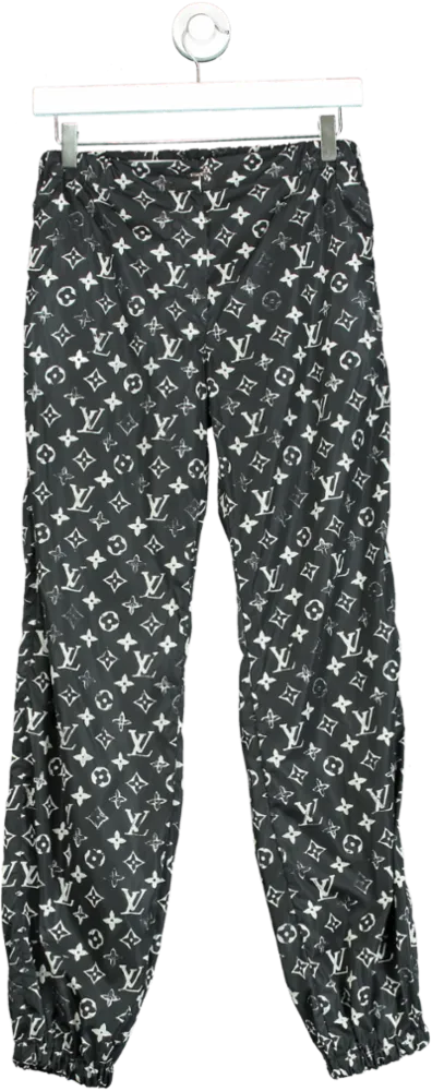 Louis Vuitton Black Monogram Logo Track Pants FR 34 UK 6
