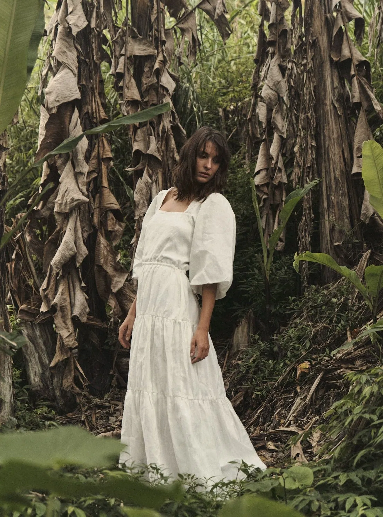 LOUISE Midi Dress in Off-White
