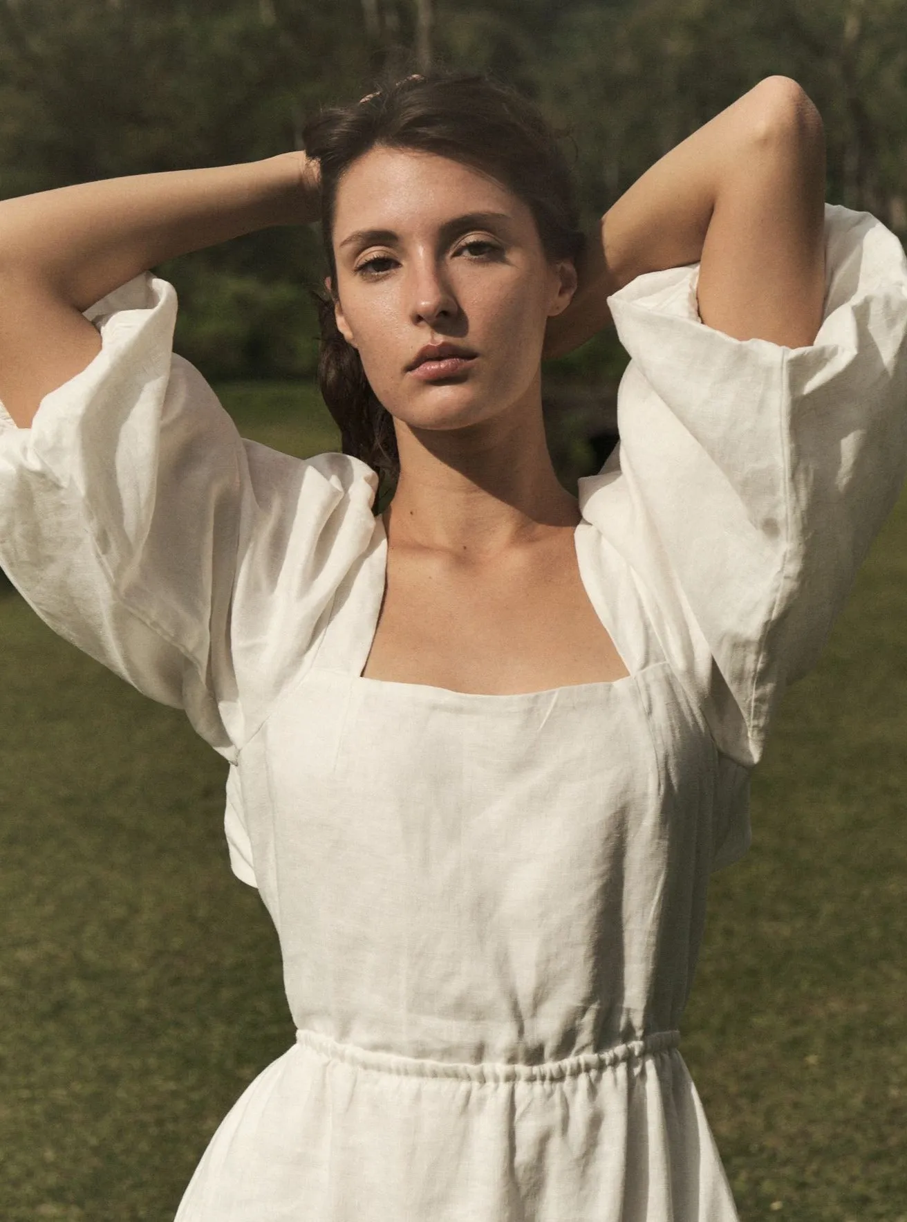 LOUISE Midi Dress in Off-White