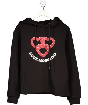 Love Moschino Black Hooded Sweatshirt 100% Cotton UK 12