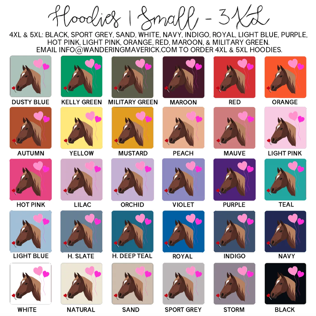 Love Struck Horse Hoodie (S-3XL) Unisex - Multiple Colors!