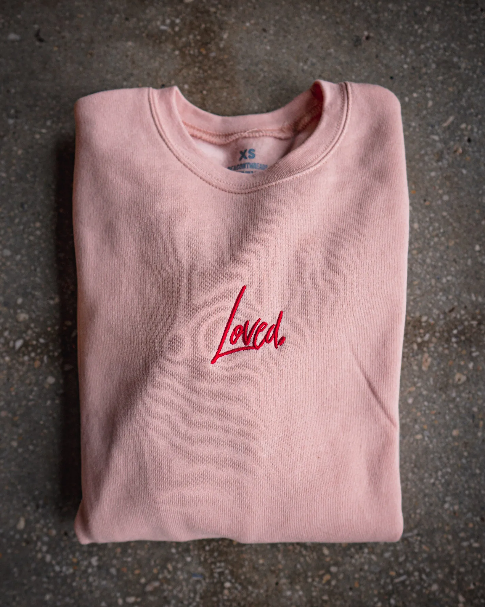 Loved. Embroidered Adult Drop Shoulder Sweatshirt