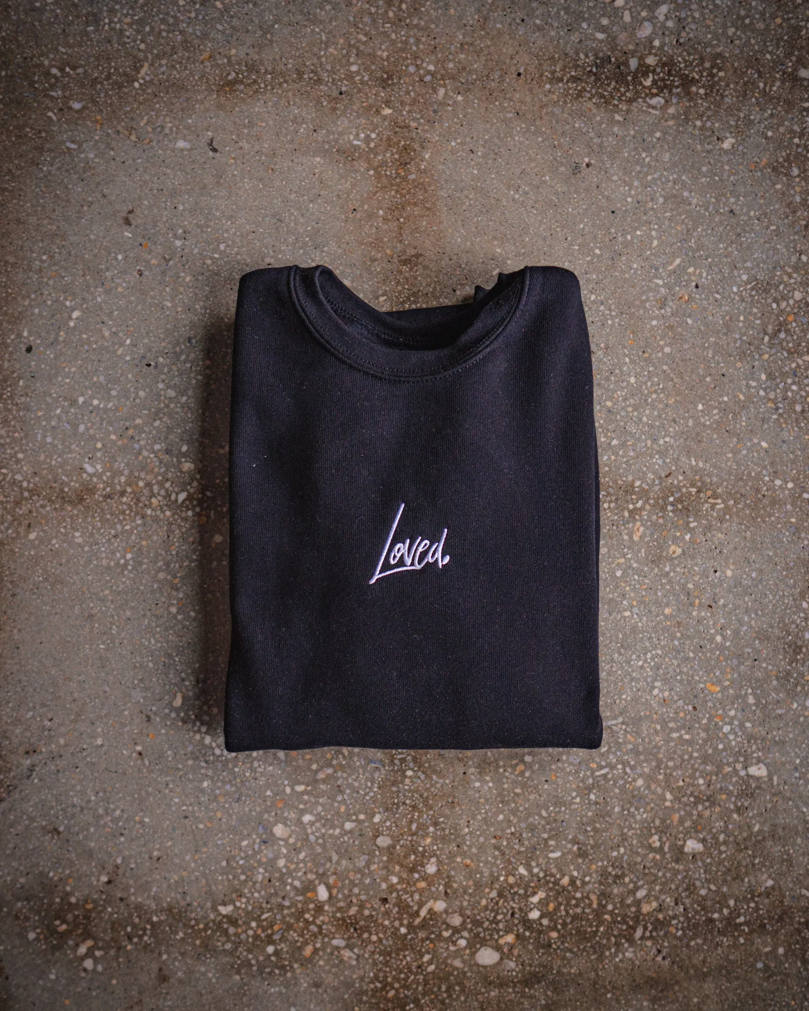 Loved. Embroidered Adult Drop Shoulder Sweatshirt